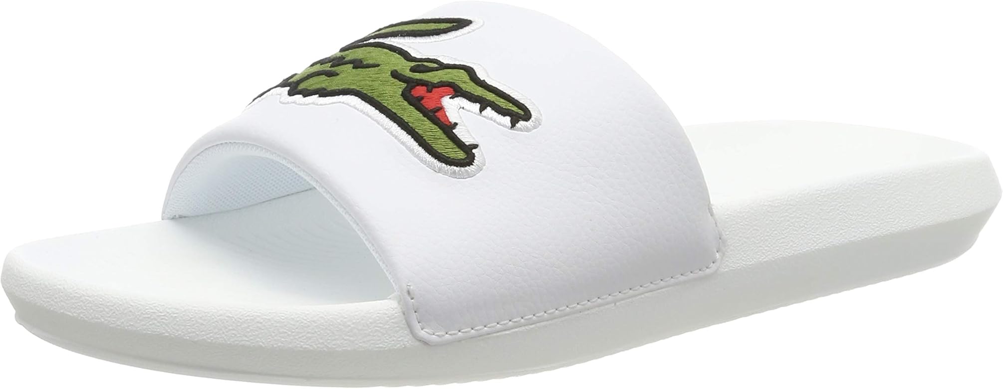 white lacoste sliders