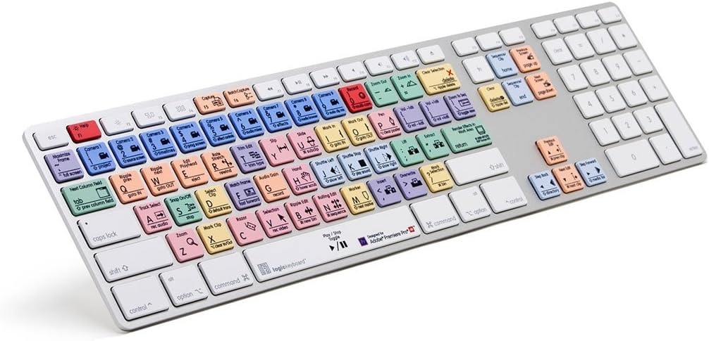 Eradigital Com Vn 5 X Icon Coded Keycaps Logickeyboard Adobe Premiere Pro Cc American English Pro Line Keyboard 2 X Usb 2 0 Ports Keyboards Mice Accessories Electronics