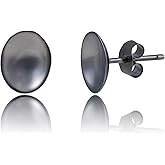 Lightweight 925 Sterling Silver Stud Earrings for Women | Polished Oval Silver Earrings | Hypoallergenic 925 Sterling Silver Earrings for Women by MAX + STONE