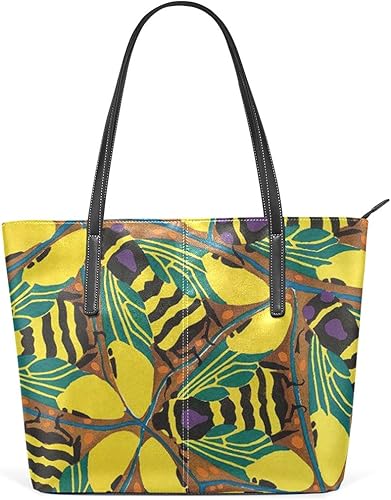 Amazon ミツバチトートバッグ レディース 軽量 Puレザー 布 大容量 通勤 キャンバス ファスナー 2way 肩掛け 手提げバッグ おしゃれ 大きめ マンゴra バッグ スーツケース