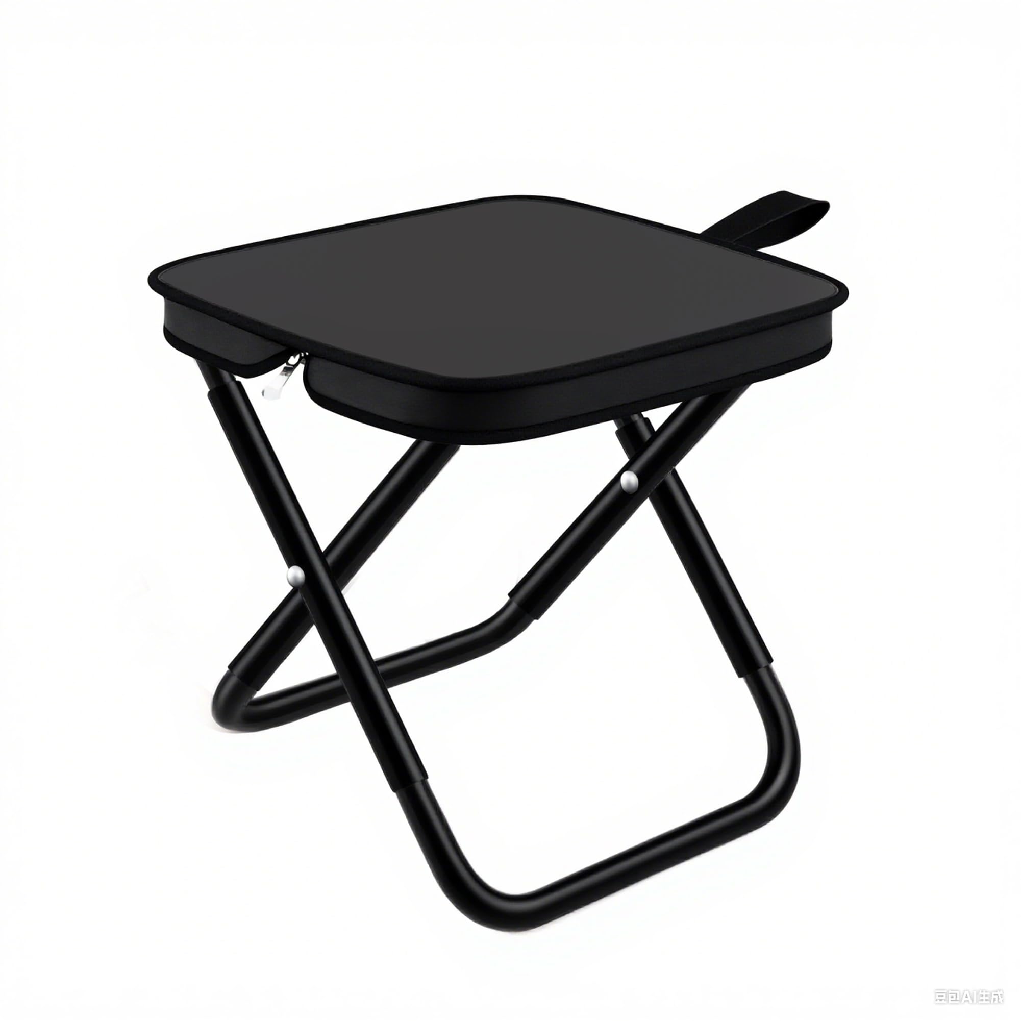 Photo 1 of DPCC 2 Pack 13 inch Folding Stool Portable Camping Chairs with Carry Bag for Outdoor Mountaineering Fishing Hiking Hunting Foot Stool Mini Travel Chair (Black Large)