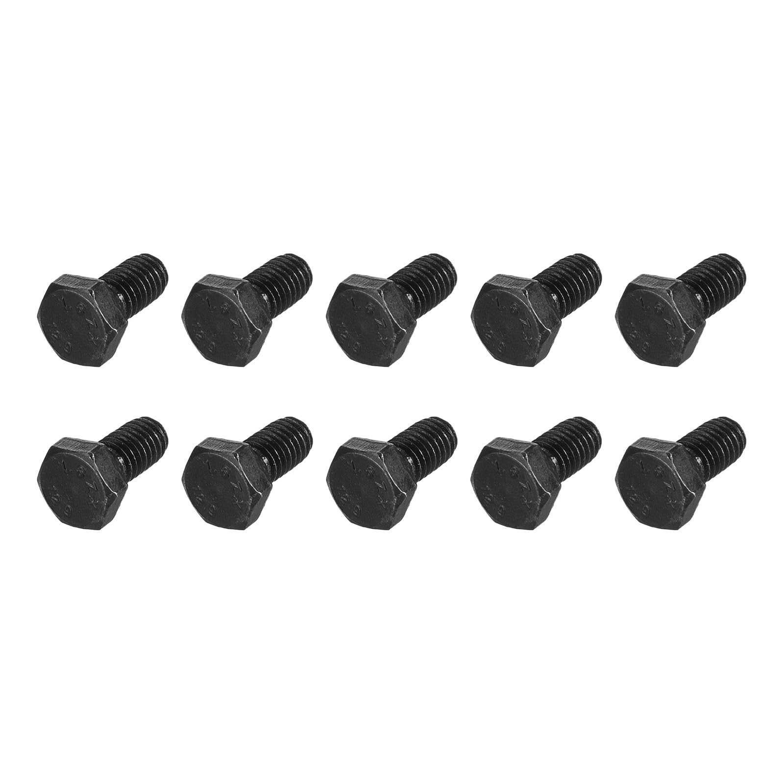 METALLIXITY Hex Bolts (M6-1x12mm) 25Pcs, 12.9 Grade Carbon Steel Fully Threaded Black Oxide, Coarse Thread UNC Hex Head Screw Bolt - for Mechanical Repair