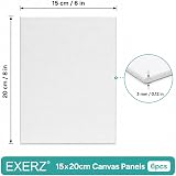 EXERZ 15x20cm Canvas Panels 6pk 3mm 280gsm 100% Cotton Triple Primed view 2