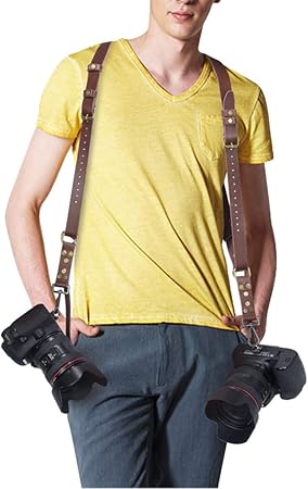 Correa Doble para cámara de Fotos, Correa de Piel para el ...