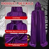 AOOWU Purple Cape Hooded Cape Witch Cosplay Accessory 150cm Halloween view 2