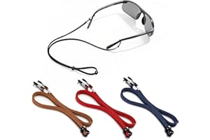 3Pcs Glasses Strap Chain PU Eyeglasses Cord Retainer Lanyard for Men Women Kids