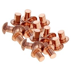 Aicosineg 50pcs 0.31" Length Copper Solid Rivets M6