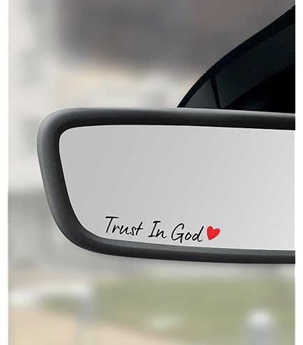 Trust In God Decal Furry Cow Print Car Rearview Cover - View #5