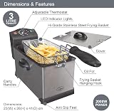 Quest 3 Litre Deep Fat Fryer Stainless Steel 2000W 2-4 Serves view 2