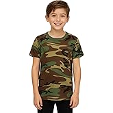 TWCHAS Kids Camo T-Shirt, Lightweight and Breathable Summer Camo T-Shirt for Outdoor Play, Adventure and Everyday Comfort