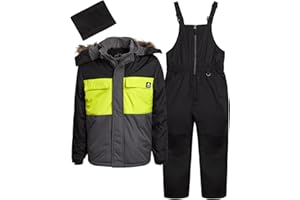 iXtreme Boys Snowsuit Set - 2 Piece Heavyweight Insulated Ski Jacket and Snow Pants Overall Bibs for Boys (Sizes: 4-18)