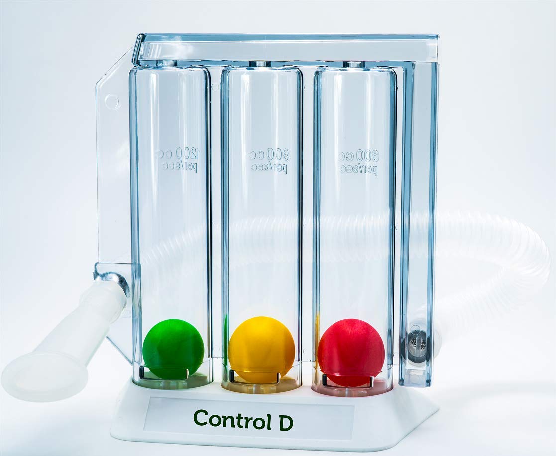 Control D Spirometer 3 Ball Lung Exerciser, Hygenic, Washable Respiratory Exerciser Respirometer