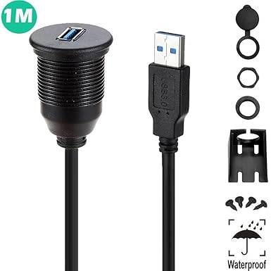 Powerbeast Usb 3 0 Flush Mount Cable Single Port 3 0 Male To