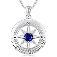 S925 Necklace Gift for Wife |Compass Jewelry |Women Anniversary |Sterling Silver |Girlfriend Birthday Gifts for Her Valentines |I'd be Lost without You |Jewel 18K Gold