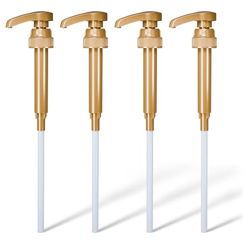 4 Pcs Coffee Syrup Pump Dispenser - Works as Skinny and Torani Syrup Pump - Fits Various 25.4 oz Bottles, Precise Dispensing 0.3oz & Lockable Design, Easy to Use & Clean, Ideal for Liquid & Pastes