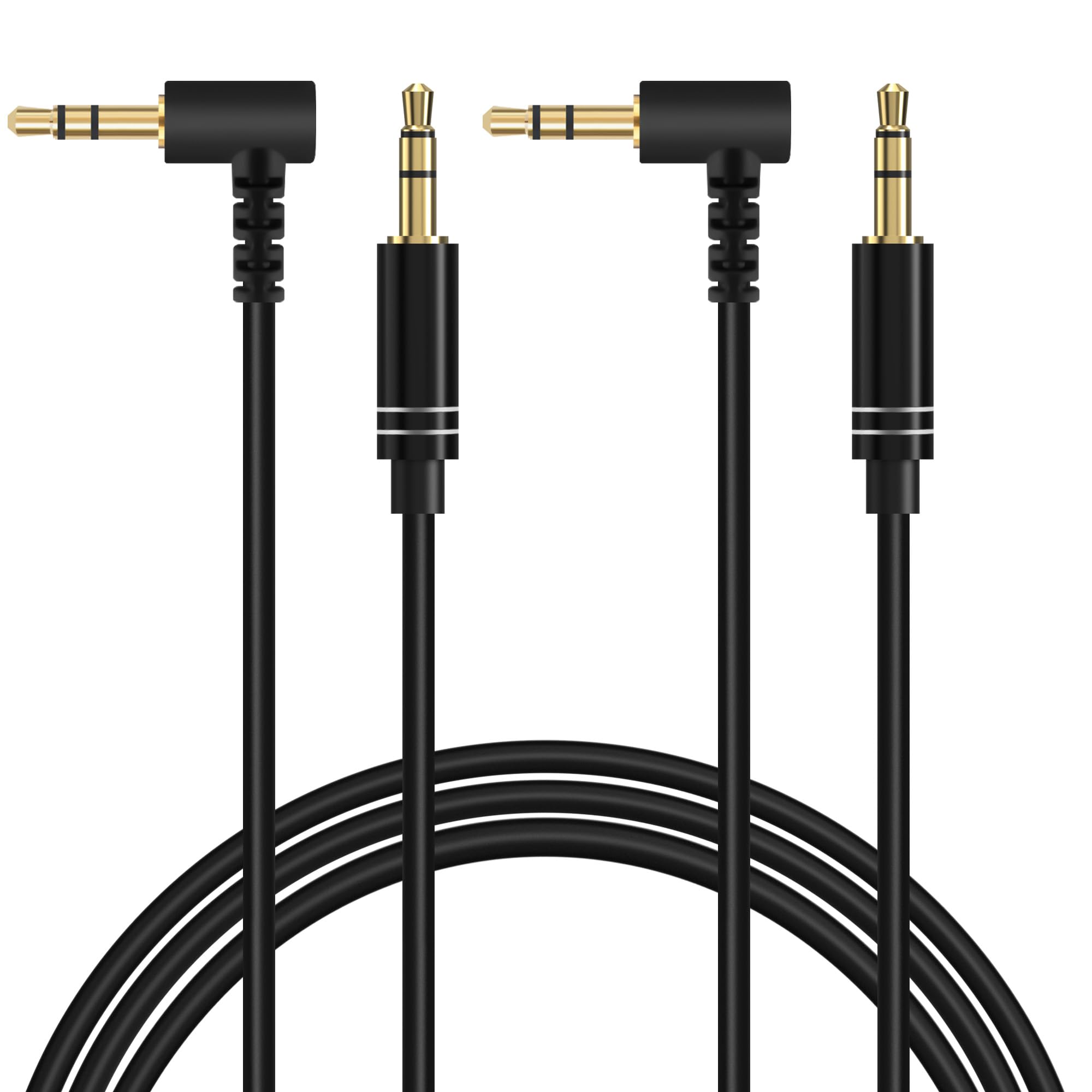 Linkidea Audio Cable for Headphones, Car, Home Stereos, Speaker, iPhone, Tablets, Durable 3.5mm TRS Replacement Aux Cord (5 ft/1.5 m 2Pack)