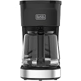 BLACK+DECKER CAF&Eacute;CRAFT 12-Cup Coffee Maker, One-Switch Drip Coffeemaker with Vortex Showerhead Technology, Sneak-A-Cup, Keep Warm Function, Stainless Steel