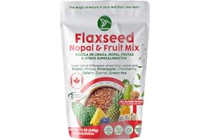 Colibreeco, Ground Flaxseed & Fruit Mix, Pineapple & Nopal Flavor, 12 Oz (Pack of 1), Ground Flax Seeds, High in Natural Fiber & Omega-3, Plant-Based Nutrition, Vegan & Gluten-Free, Perfect For Smoothies, Baking & Toppings - Linaza Natural.