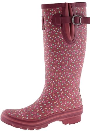 Evercreatures Damen Cedar Wellies Printed Grün & Pink Pattern - Verschiedene Größen