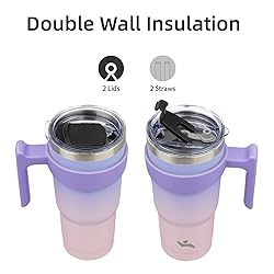 Konokyo 20 oz Tumbler with Handle and 2 Straw 2