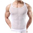 OUYE Men's Mesh See-Through Tank Top Vest