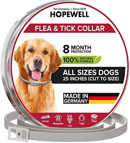 Flea Collar for Dogs - MADE IN GERMANY - Tick Collar - Dog Flea and Tick Control for 8 Months - Flea and Tick Prevention for Dogs - Waterproof Flea Treatment - Safe &amp; Hypoallergenic -One Size Fits All