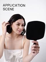 OMIRO Hand Mirror Black Handheld Mirror with Handle Square 3pcs M view 5