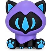 Pexylun Valorant Cute Gaming Inspired Figure, 2.5 Inch Purple PVC Desk Figurine with Cat Ears, Funny Mini Character Statue for Gamer Desk Setup, Office Shelf Room Decor, Gifts for Gamers