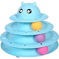 UPSKY Cat Toy Roller Cat Toys 3 Level Towers Tracks Roller with Three Colorful Ball Interactive Kitten Fun Mental Physical Exercise Puzzle Toys