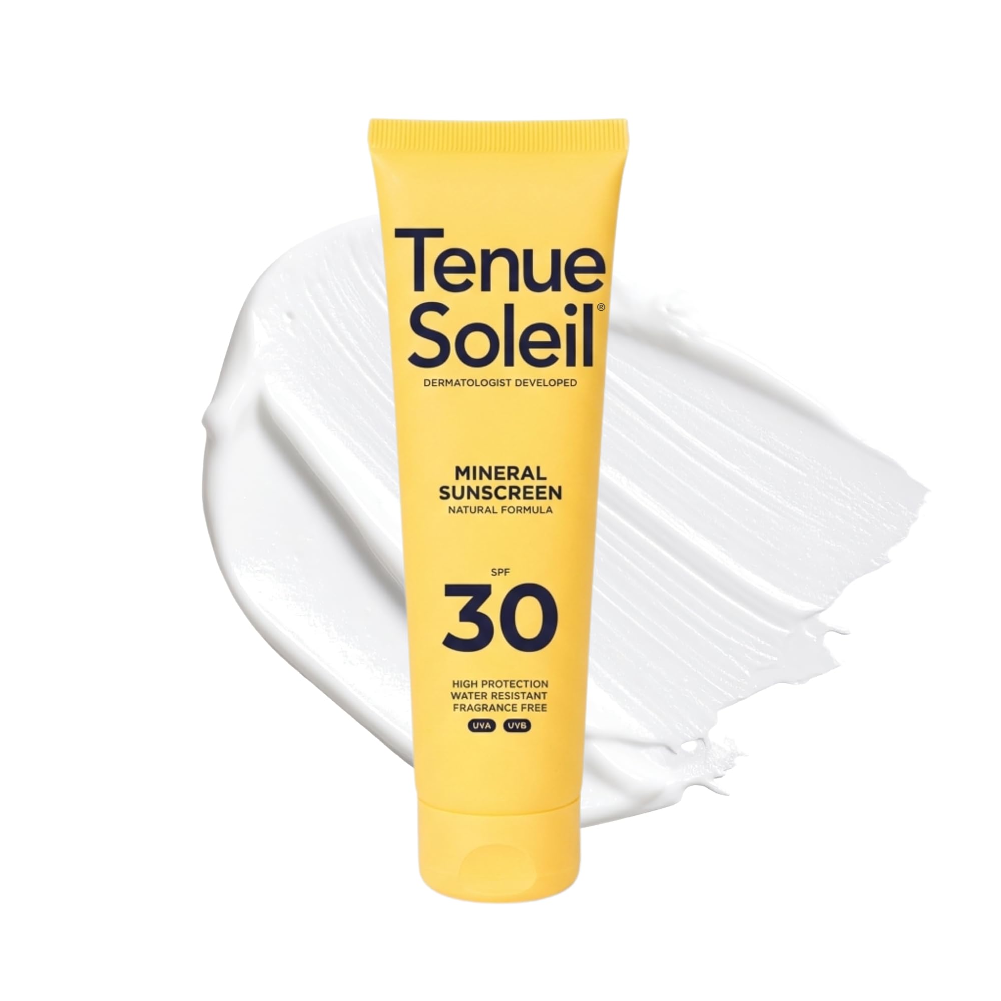 TENUE SOLEIL SPF 30 Mineral-Sonnenbrand - 100 ml - Wasserfeste Sonnencreme mit Vitamin E - Vegan, Parfümfrei - Für empfindliche Haut - Gesicht und Körper