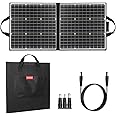 100W 18V Portable Solar Panel, FF FLASHFISH Foldable Solar Charger with 5V USB 18V DC Output Compatible with Portable Generator, Smartphones, Tablets and More