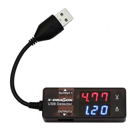 X-Dragon 10VA USB Multimeter Tester Strom(A) Spannung(V) 2 Output Ports Doppel USB Power Multi-Moniter Leistungsmesser Leistu