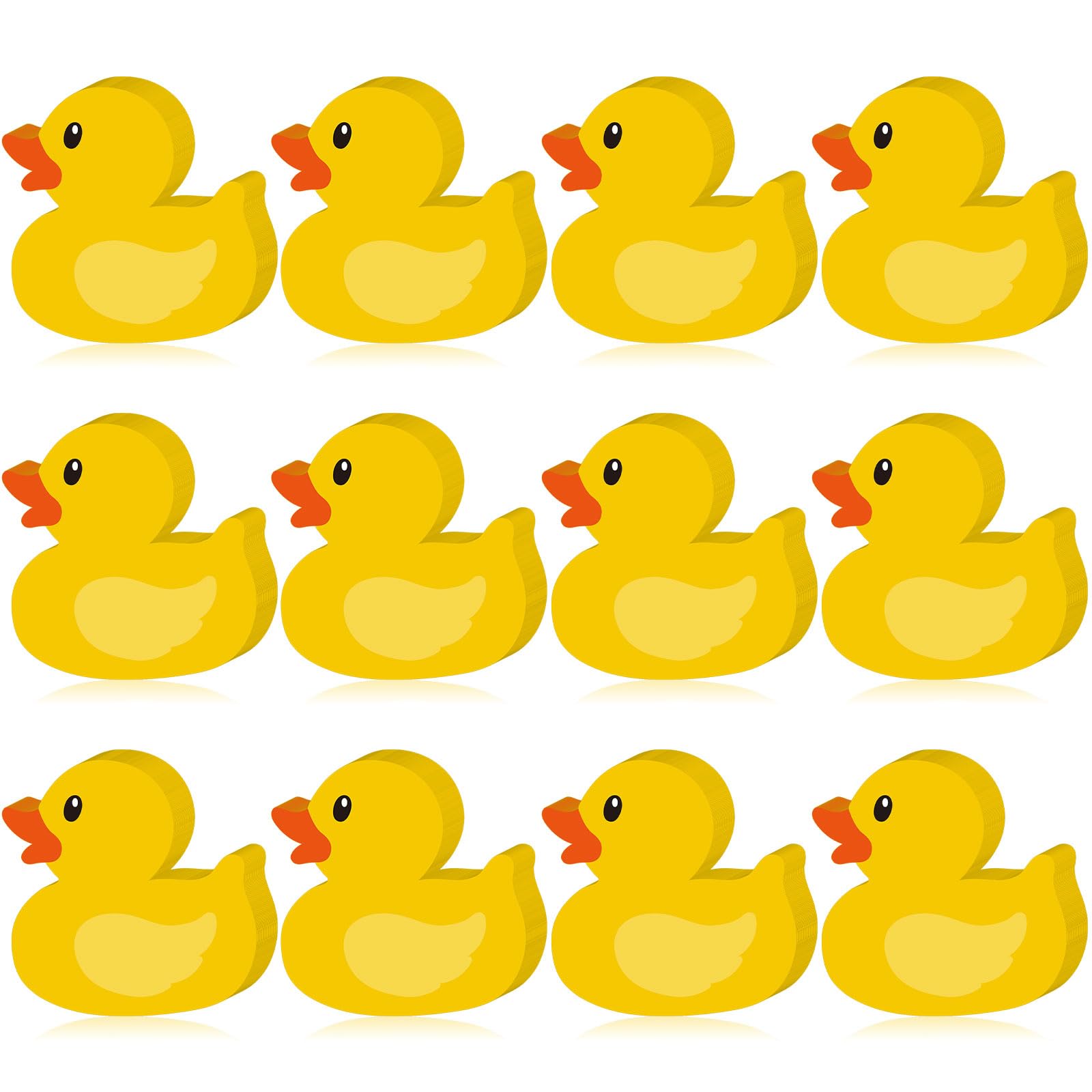Photo 1 of 12 Pcs Rubber Duck Sticky Notes Yellow Duck Shape Notepad Removable Memo Pad for Back to School Decorations Home Classroom Office Party Decor