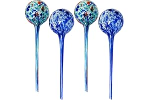 Evelots Plant Watering Globes/Bulbs (4 Pack) - Extra Long 14 Inches - Great for Big Plants - Hand Blown Glass - Automatic Water Irrigation System - Use Indoor/Outdoor - Leave Your Home Worry Free