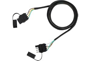 2pcs 4 Pin Wire Trailer Extension, 150cm/59in Flat Trailer Wire Plug Extension with Dust Cover 18AWG Wiring Harness Extender 