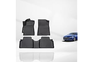 KELCSEECS® Floor Mats Custom Fit for Hyundai Elantra 2025 2024 2023 2022 2021& Elantra N All Weather Protection TPE Heavy Automotive Floor Liners 1st & 2nd Row Full Set Accessories, Black
