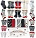 Tiny Captain Toddler Boys Grip Socks - Baby Toddler Newborn Kids Boys Non Slip/Anti Skid (Red, White, Black - 6 Pairs, 1-3 Year Old)