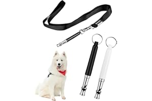 Dog Whistle to Stop Barking,2 Pcs Professional Recall Dog Training Tools with Adjustable Frequencies,Ultrasonic Silent Dog Tr