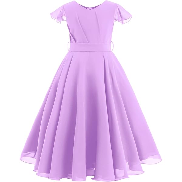 Amazon.com: Girl Chiffon Dress Princess Pageant Wedding Bridesmaid Party  Formal Communion Dress Summer Evening Flowy Straight Gown Dedication Dresses  Kids Dance Ball Gown Beach Long Maxi Dresses Lilac 3-4T: Clothing, Shoes &