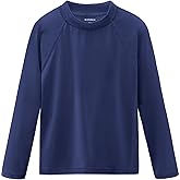Smarash Boys Rash Guard Swim Shirts UPF 50 SPF UV Shirts for Toddler Kids Swimwear Surfing Beach Rashguard Navy Blue,2T