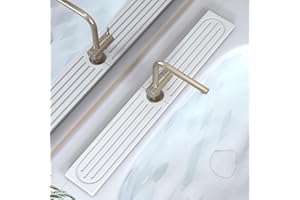 Faucet Mat for Kitchen Sink, Water Absorbent Kitchen Faucet Mat, Durable Sink Splash Guard with Raised Feet, Diatomite Fast D