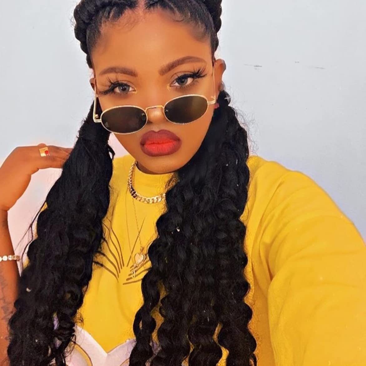 AFBeauty Black Double Braided Wig for Women Handmade Black Twist Lace Front Braided Wig Synthetic Curly Ends Braided Wig Heat Resistant Fiber Daily Wig 26''