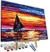 DIY Oil Painting Paint by Numbers Kit for Adults Kids Beginner - Sailboat Sunset 12