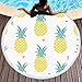 Sleepwish Round Beach Towel Pineapple Tropical Throw Blanket Hawaiian Beach Towels Teens Girls Circle Yoga Mat, Yellow Turquoise White (60