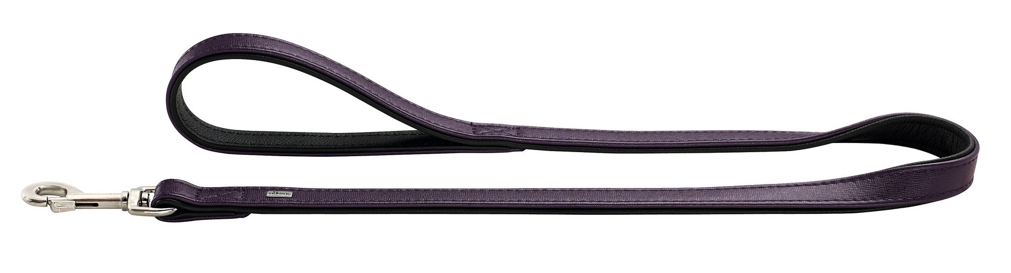 HUNTER Linum Split-Leather Lead Rope, 15 x 110 cm, Small, Plum/Nappa Black/Purple/Black