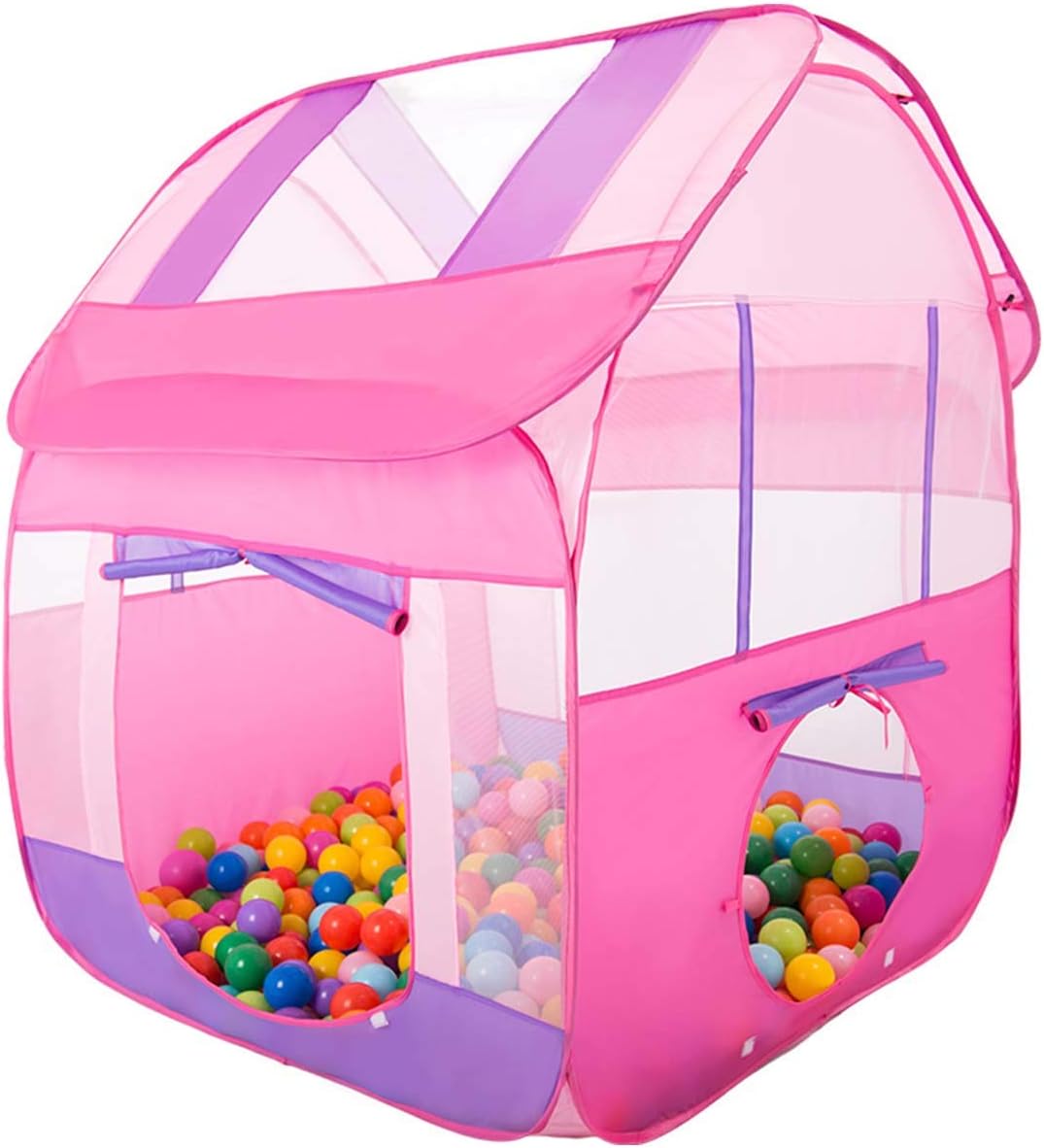 Aubeco Princess Pink Pop-up Girls Play Tent Children Big Portable Play House Tent, Girls Beach Tent, 47.2"X 47.2"X 51.2"