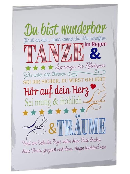 Bada Bing Wandschild Ca 60 X 40 Cm Du Bist Wunderbar Bunter