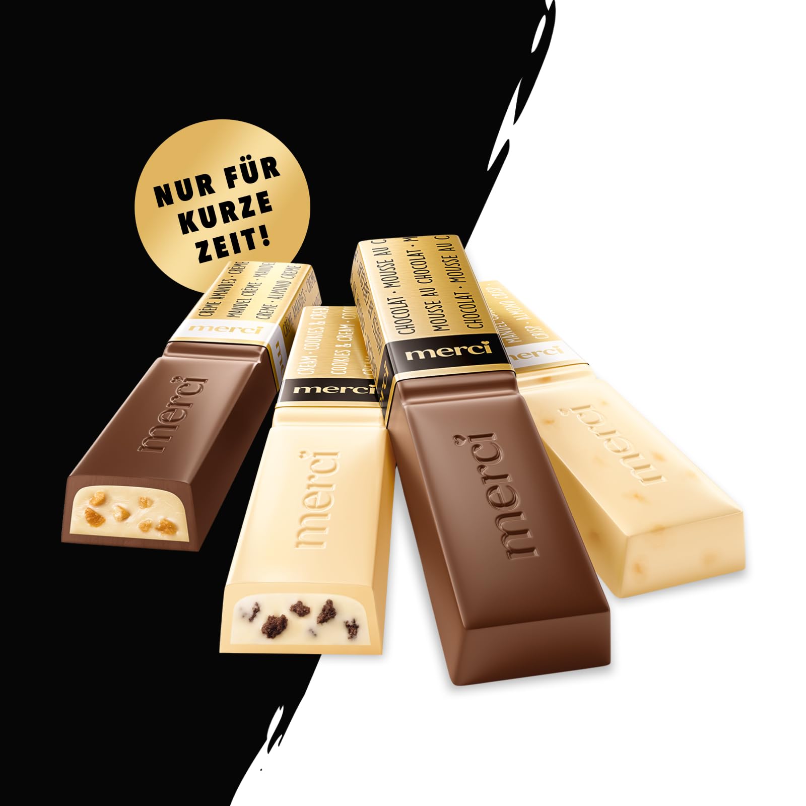 merci Finest Selection Black and White Vielfalt – 1 x 240 g – Erlesene Schokoladen-Spezialitäten – Gefüllte und nicht gefüllte Pralinen Limited Edition 3