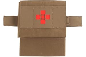 LIVANS Molle IFAK Micro Trauma Pouch, Tactical Belt Bag, Small First Aid Medical EDC Med Emergency Survival EMT Pack With Tou