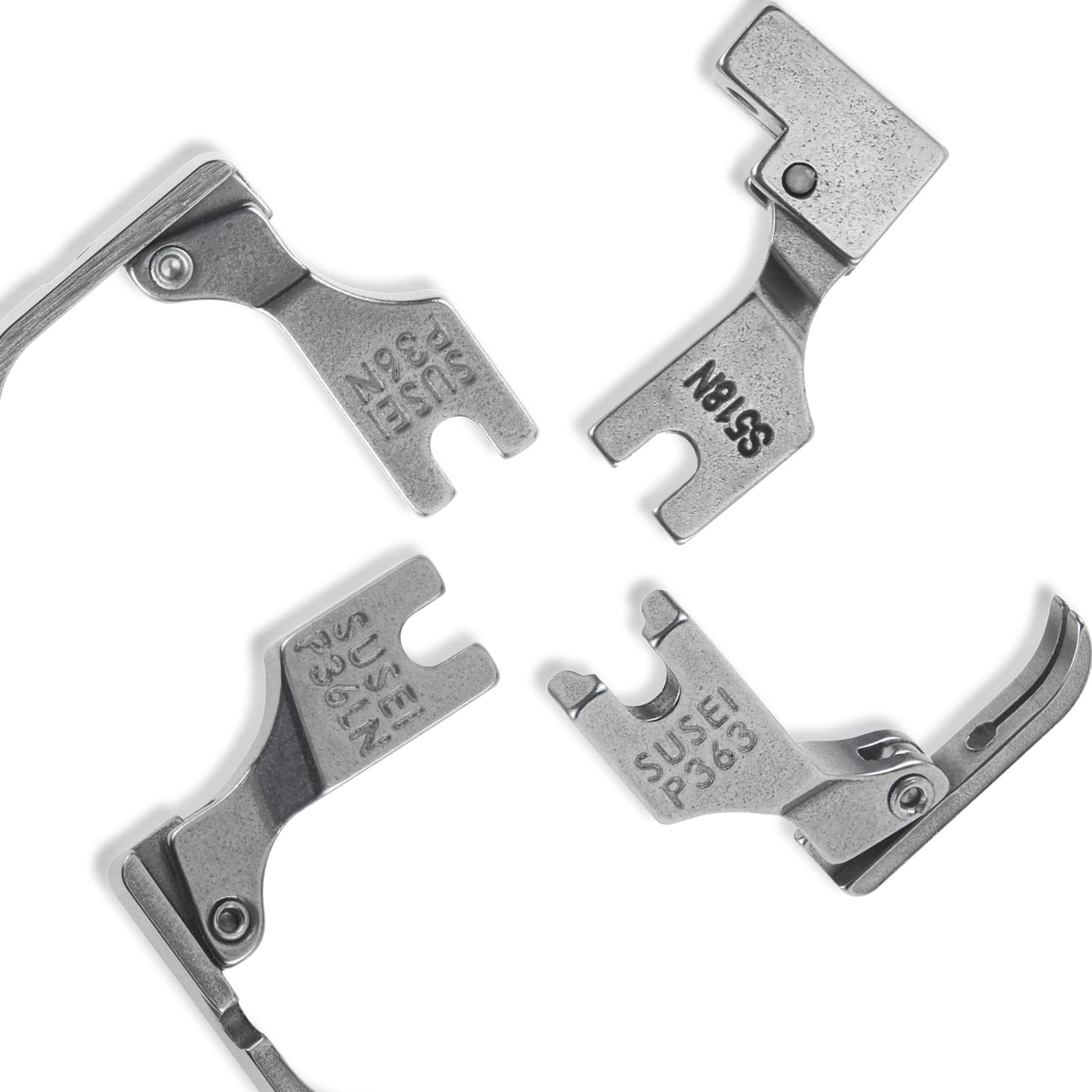 Hicello 4PCS Zipper Presser Feet P363 P363N P363LN S518N for Industrial Sewing Machine, Presser Foot Fit for JUKI BROTHER SINGER CONSEW Industiral Single Sewing Flat Bed Machines
